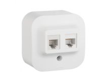 Legrand 782221 Quteo Розетка телефонная+компьютерная RJ11+RJ45 категория 5 UTP белая наружная (782221)