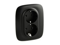 Legrand 753936 Valena ALLURE Розетка силовая двойная 2х2К+З 16А 250В с лицевой панелью со шторками безвинт зажимы антра