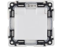 Legrand 753119 Valena LIFE IP44 Розетка силовая 2К+З со шторками с крышкой белая (753119)