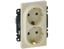 Legrand 753227 Valena LIFE Розетка силовая двойная 2х2К+З 16А 250В с лицевой панелью безвинтовые зажимы слоновая кость