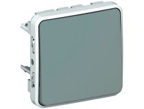 Legrand 069540 Plexo Выключатель кнопочный в рамку 10А IP55 серый (69540) (069540)