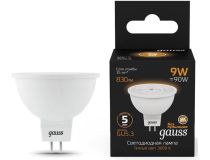 GAUSS 101505109 Лампа светодиодная LED 9 Вт 830 Лм 3000К теплая GU5.3 MR16 Black Gauss (101505109)
