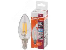LEDVANCE 4058075230385 Лампа светодиодная LED 5Вт E14 CLB60D белый, Filament диммируемая,прозр.свеча OSRAM