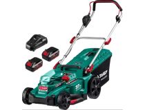 ЗУБР ГКЛ-3736-42 Газонокосилка аккумуляторная (нож 38 см,срез 25-75 мм, травосборник, Li-Ion 18В 4 Ач)