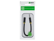 Greenconnect GCR-53262 Кабель удлинительный Jack3.5-M --  Jack3.5-F 0.15м