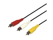 REXANT (17-0205) ШНУР 3 RCA - 3 RCA, ДЛИНА 5 МЕТРОВ, ЧЕРНЫЙ