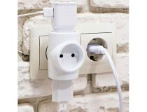 Rexant 11-1068 Евротройник электрический без заземления (220В, 6А, белый)