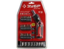 ЗУБР Мастер 25161-H31 Отвёртка реверсивно-рычажная с насадками (31 предмет)