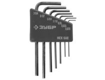 Зубр 27475-H7 Набор ключей имбусовых ЗУБР ЭКСПЕРТ МИНИ для точ работ, Cr-V,HEX SAE дюйма,7шт