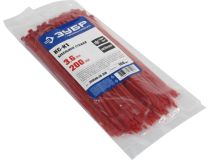 ЗУБР Профессионал 309040-36-200 Кабельные стяжки красные КС-К1, 200 мм, уп-ка 100 шт