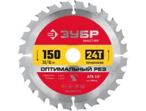 Зубр 36912-150-20-24 ЗУБР Оптимальный рез 150 x 20мм 24T, диск пильный по дереву