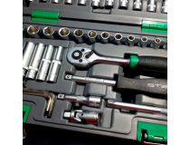 STELS Набор инструментов, 1/4 , CRV, пластиковый кейс 57 предм. 14101