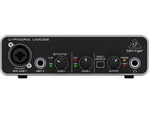 Behringer UMC22 внешний звуковой интерфейс, USB 2.0 , 2 вх/2 вых канала, предусилитель MIDAS
