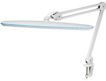 31-0409 Лампа настольная бестеневая REXANT, струбцина, «Blue Stream», 117 SMD LED, диммер (4 уровня), белая