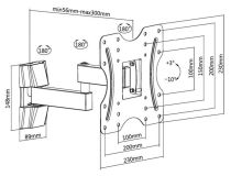 ULTRAMOUNTS UM899  Наклонно-поворотный кронштейн (VESA100/200,17-43 , 20кг)