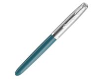 Ручка перьев. Parker 51 Core (2123506) Teal Blue CT F сталь нержавеющая подар.кор.