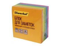 Блок самоклеящийся бумажный Silwerhof 682157-00 76x76мм 400лист. 75г/м2 неон 5цв.в упак.