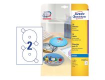 Этикетки Avery Zweckform CD/DV C9660-25 A4/196г/м2/25л./белый супер глянец самоклей. для лазерной печати