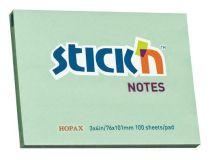 Блок самоклеящийся бумажный Stick`n 21153 76x101мм 100лист. 70г/м2 пастель зеленый