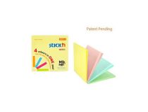 Блок самоклеящийся бумажный Stick`n Magic 21574 76x76мм 100лист. 70г/м2 пастель 4цв.в упак.