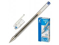 Ручка гелев. Pilot BLGP-G1-5-L прозрачный d=0.3мм синие сменный стержень 1стерж. линия 0.3мм кругл. резин. манжета