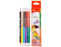 Карандаши цв. Deli EC00500 ColoRun двухцвет. липа 12цв. коробка/европод. (6шт)