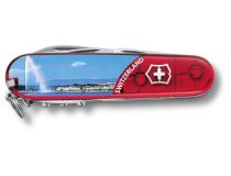 Нож перочинный Victorinox Climber Geneve (1.3703.TE4) 91мм 14функц. красный полупрозрачный/рисунок подар.коробка