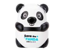 Точилка для карандашей механическая Deli Панда E0518 1 отверстие пластик черный