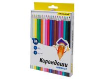 Карандаши цв. Silwerhof 134214-36 Народная коллекция 2.65мм шестигран. дерево 36цв. коробка/европод.