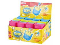 Точилка для карандашей ручная Deli ER00300 PoP 2 отверстия пластик ассорти дисплей