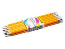 Карандаш ч/г Silwerhof Basic 120636-00 2мм HB шестигран. дерево карт.пер. ластик