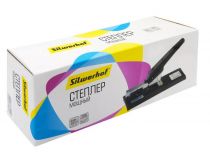 Степлер мощный Silwerhof 401079-01 23/6 23/8 23/10 23/13 (100листов) черный 100скоб металл/пластик закрытый коробка