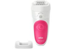 Эпилятор Braun SES 5/500 скор.:2 насад.:2 от аккум. белый/розовый