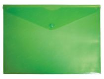 Конверт на кнопке Бюрократ -PK804A5GRN A5 пластик 0.18мм зеленый