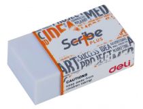 Ластик Deli EH00310 Scribe Plus 40x22x12мм белый индивидуальная картонная упаковка