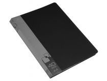 Папка с 40 прозр.вклад. Бюрократ -BPV40BLCK A4 пластик 0.65мм торц.карм с бум. встав черный