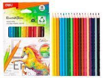 Карандаши цв. Deli EC113-18 Enovation трехгран. пластик 18цв. коробка/европод. (18шт)