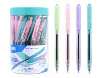 Ручка шариков. Deli Arrow EQ03236-1 прозрачный/ассорти d=0.7мм синие (1шт) автоматическая ассорти