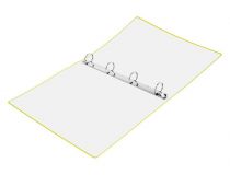 Папка панорама на 4-х кольцах Бюрократ Double Neon DNE0740/4RLETT A4 пластик 0.7мм кор.40мм карм.на лиц.стор. салатовый