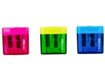 Точилка для карандашей ручная Deli E0574 Cubic 1 отверстие пластик ассорти дисплей