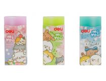 Ластик Deli EH304 прямоугольный 60x24x12мм ассорти индивидуальная картонная упаковка