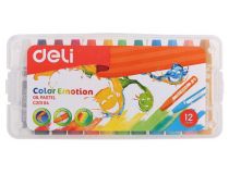Масляная пастель Deli EC20104 Color Emotion шестигранные 12цв. пл.кор.