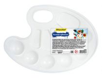 Палитра для смешивания красок Silwerhof 670210 эллипс пластик цв.белый