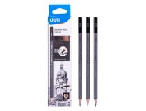 Карандаш ч/г Deli EC005-2B Scribe 2B шестигран. тополь т.сер. корпус карт.кор. (12шт)