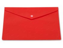 Конверт на кнопке Бюрократ -PK803ANRED A4 непрозрачный пластик 0.18мм красный