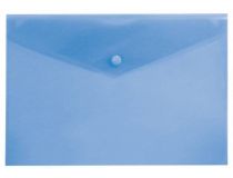 Конверт на кнопке Бюрократ -PK804A5BLU A5 пластик 0.18мм синий