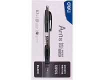 Ручка шариков. Deli Arris EQ17-BK черный d=0.7мм черные автоматическая резин. манжета