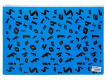 Папка на молнии ZIP Silwerhof Alphabet 255194 A4 пластик синий цвет молнии белый