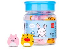 Ластик Deli 71055 звери ассорти пласт.туб. (22шт)