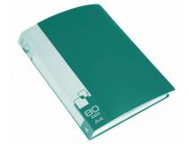 Папка с 80 прозр.вклад. Бюрократ -BPV80GRN A4 пластик 0.8мм торц.карм с бум. встав зеленый